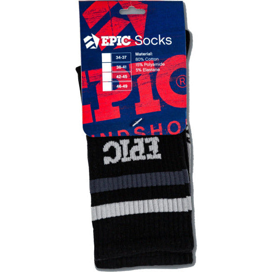 Epische Sportsocken Schwarz Größe 38 41