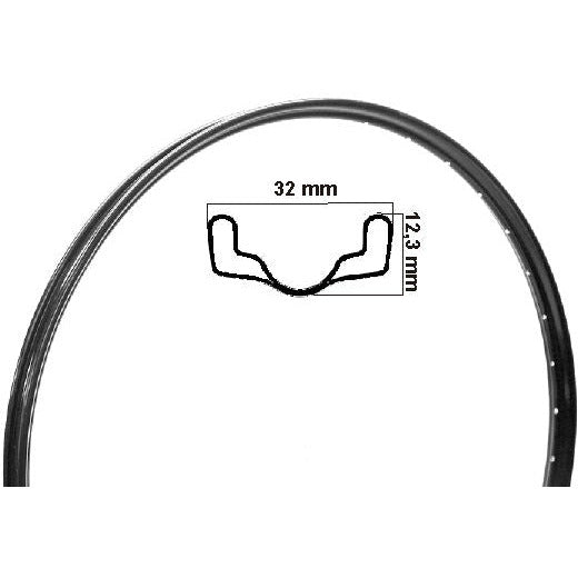 Ryde Felge 28x11 2 schwarz 13g 37mm 36 Loch etrto 635