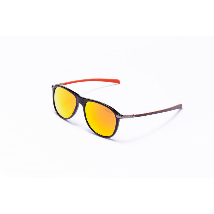 sonnenbrille unisex rund cat.4 schwarz orange