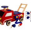 Ich bin Toy Loop Push Way Fire Department Junior Rotblau