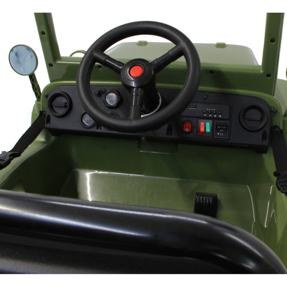 Jamara Willys MB Jeep 12V Batteriefahrzeug Armee Grün grün