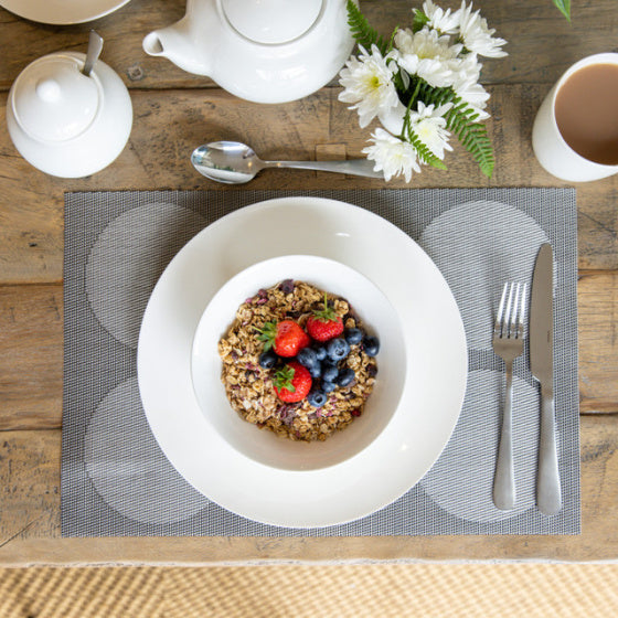 KitchenClet -Placemat 30 x 45 cm PVC Polyester Silbergrau