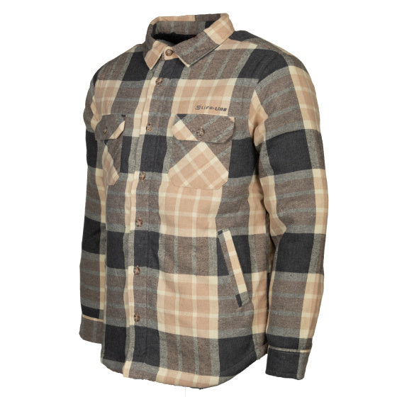 Lebenslinie Jervis gepolsterte Flanellhemd Männer beige Größe 3xl
