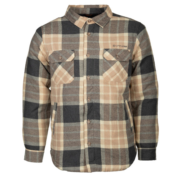 Life Line Jervis gepolsterte Flanellhemd Männer beige Größe xxl