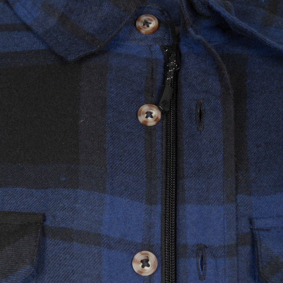 Life Line Jervis gepolsterte Flanellhemd Männer blau schwarze Größe xl