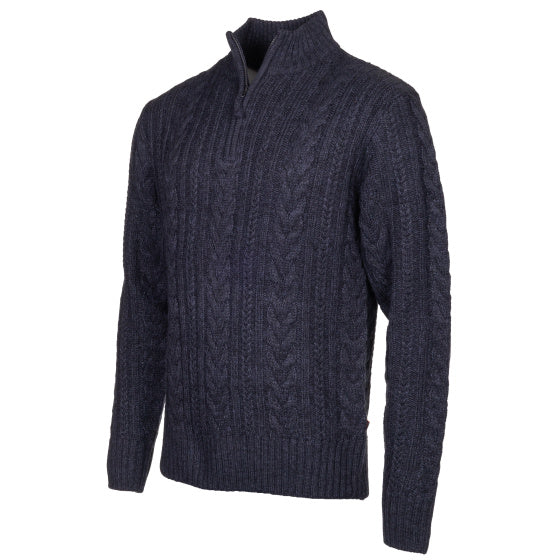 Lebenslinie Marcel Pullover Strick halb Zip Männer dunkelblau Größe 3xl