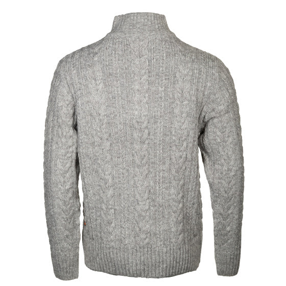 Lebenslinie Marcel Pullover stricken Halbzipmen Hellgrau Größe l