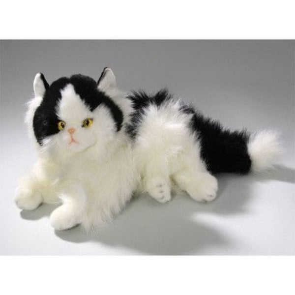 Schwarz -weiß -persische Katze 30 cm lügen