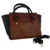 Umhängetasche Damen 24 x 41 cm Leder schwarz braun 2-teilig