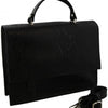 Umhängetasche Damen 28 x 21 x 5 cm Leder schwarz 2-teilig