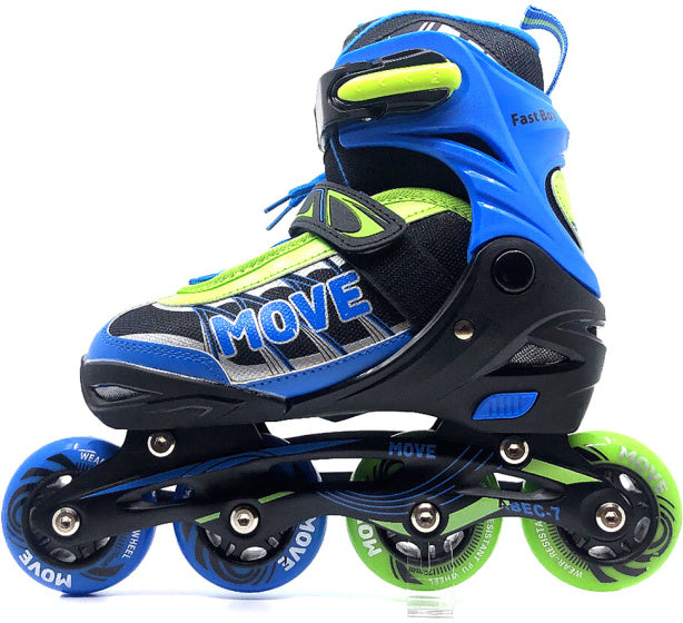 Inline Skates Fast halbboot einstellbar blau grün Größe 38-41