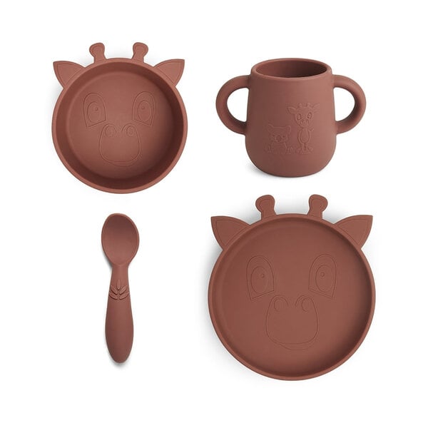 Nuuroo Lykke Silicon Dinner Set 4-Pack Giraf