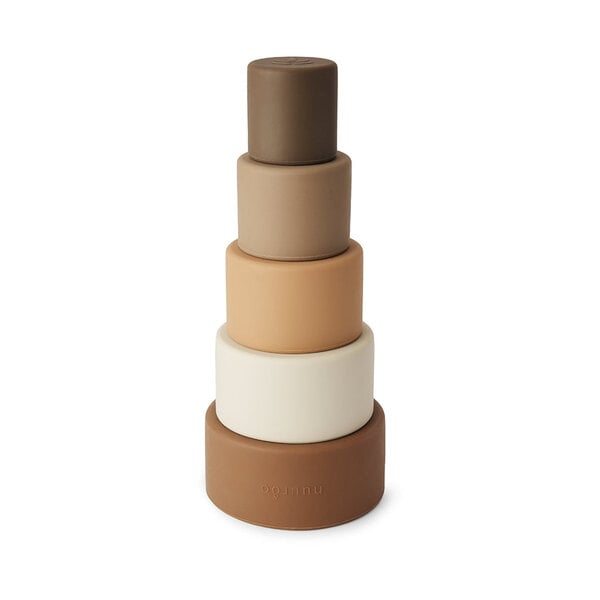 Nuuroo Vanja Silicon Stacking Tower-Brown-Farbmischung