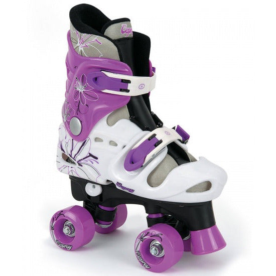 Rollschuhe Verstellbare Mädchen weiße lila Größe 32-36