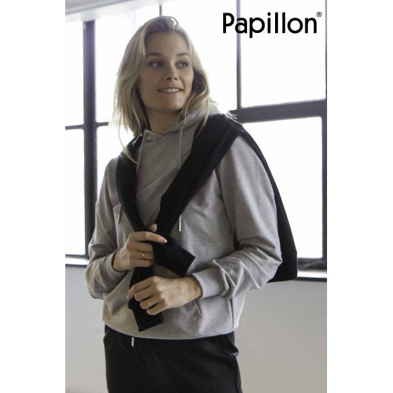 Papillon Sweat Hoody Baumwoll Damen graue Größe 3xl