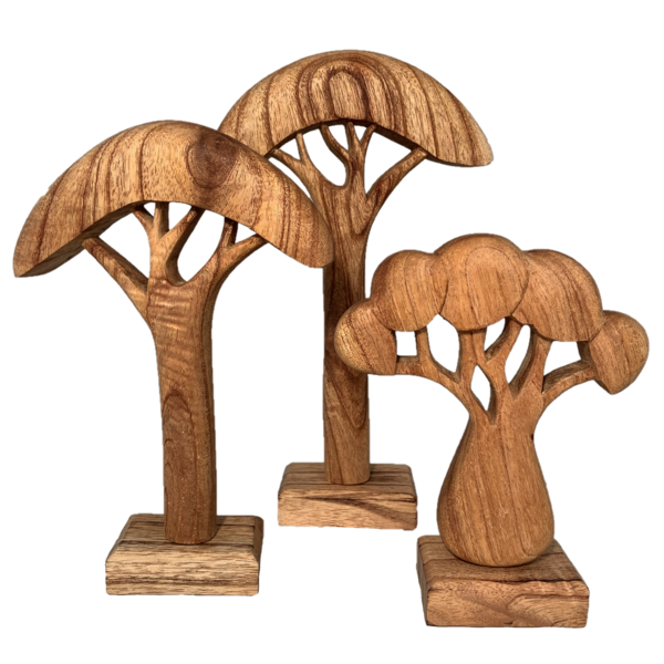 Papoose -Spielzeug afrikanische Bäume Natural 3PC