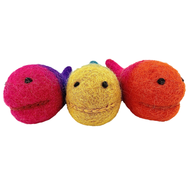 Papoose -Spielzeug blasen Fische 3PC