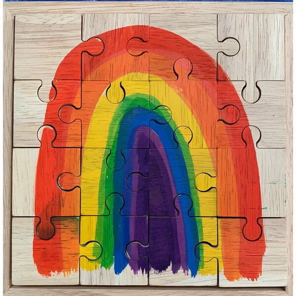 Papoose -Spielzeug helles Regenbogen -Puzzle 16pc