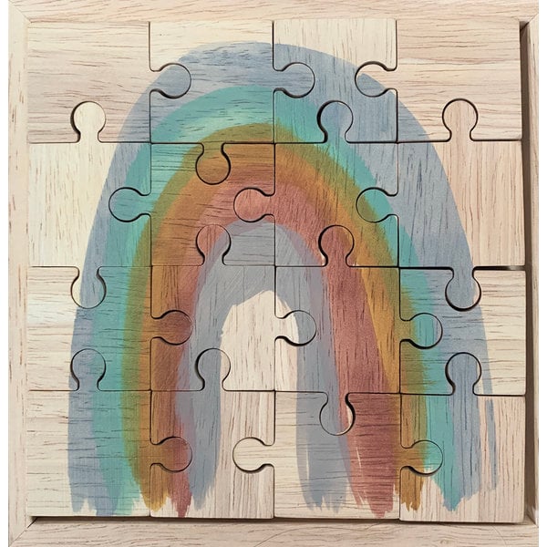 Papoose -Spielzeug Erde Regenbogen -Puzzle 16pc