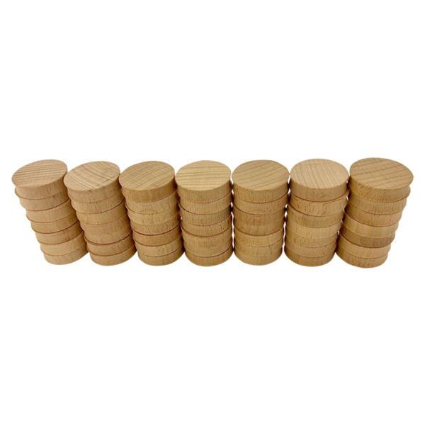 Papoose Toys Mini Natural Concav 4cm 49pc