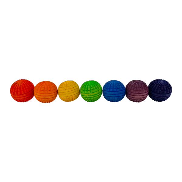 Papoose -Spielzeug Mini Regenbogen Acorn Bälle 7pc