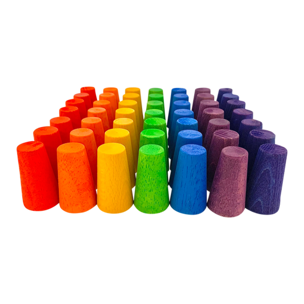 Papoose Toys Mini Regenbogenkegel 49pc