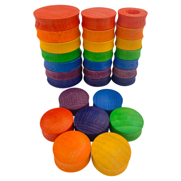 Papoose Toys Mini Regenbogenrunden 28pc