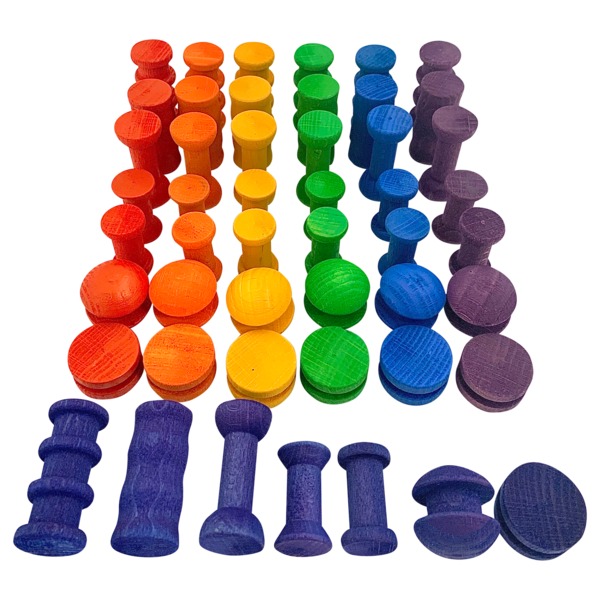 Papoose Toys Mini Regenbogenspulen 49pc