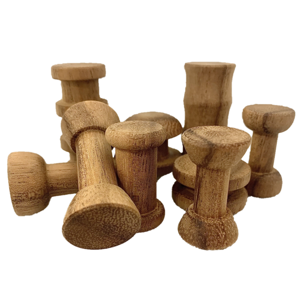 Papoose Toys Mini WW Spool Set Java Teak 10