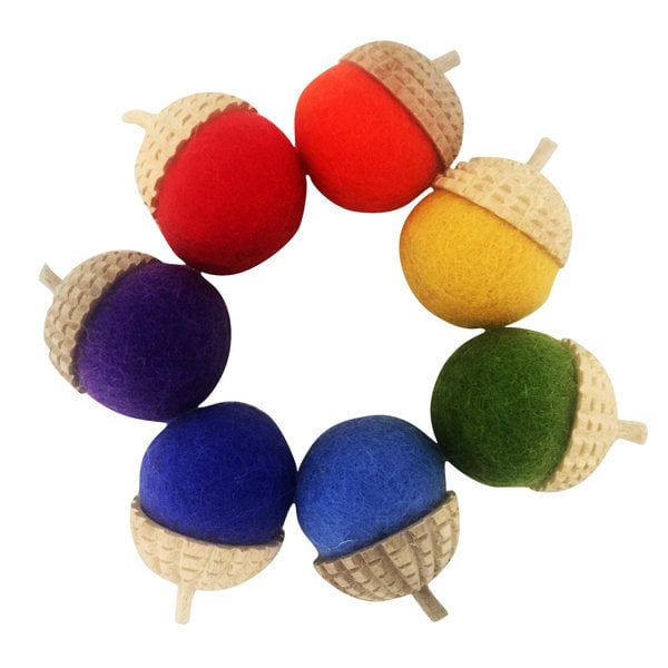 Papoose -Spielzeug Rainbow Acorns 7pc