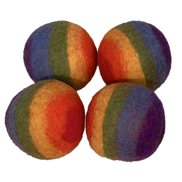 Papoose -Spielzeug Regenbogenball 7,5 cm 4 Pieces