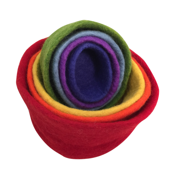 Papoose -Spielzeug Regenbogen verschachtelte Schalen 7 PC