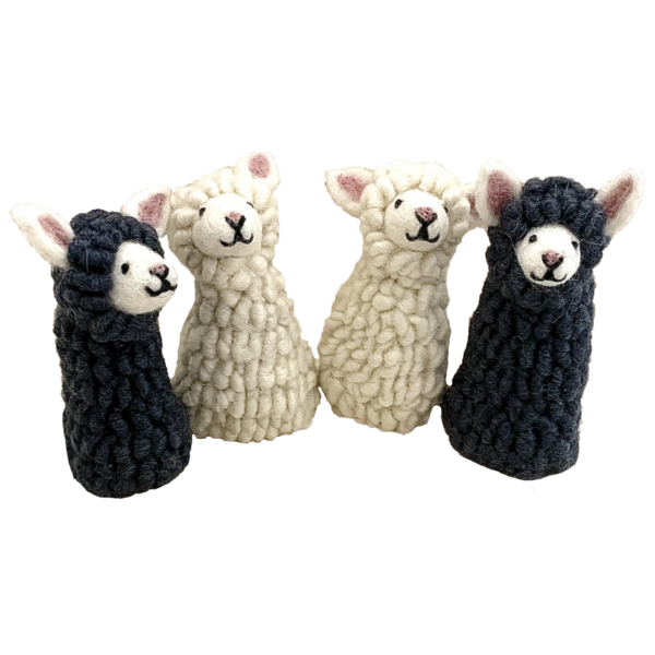 Papoose -Spielzeug Schaf Fingerpuppen 4pc