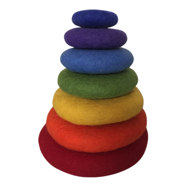 Papoose -Spielzeug kurzer Regenbogenstapel Set 7pc