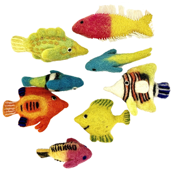 Papoose -Spielzeug tropischer Fisch 8PC