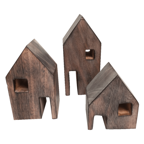 Papoose Toys Holzblockhäuser 3pc