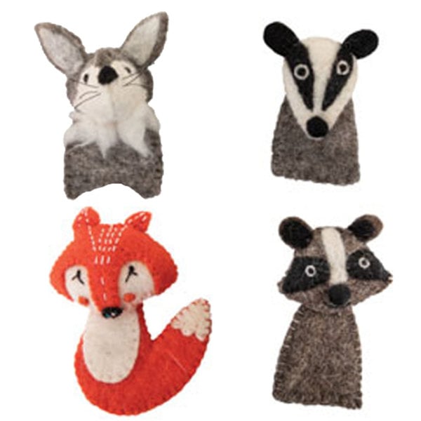 Papoose -Spielzeug Waldfingerpuppen 4pc