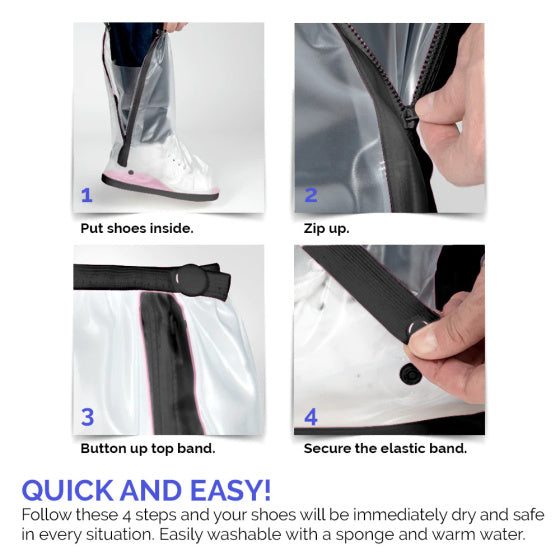 Überschuhe reflektieren PVC transparent schwarz Größe 36-39