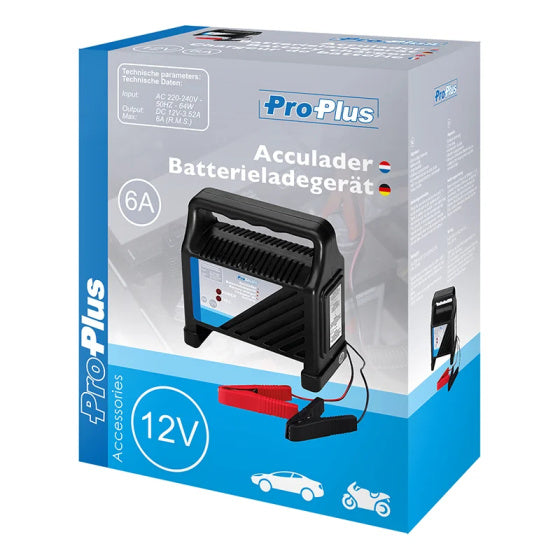 Proplus Batterie Ladegerät 12 Volt 6 Ampère 20+Ah Schwarz