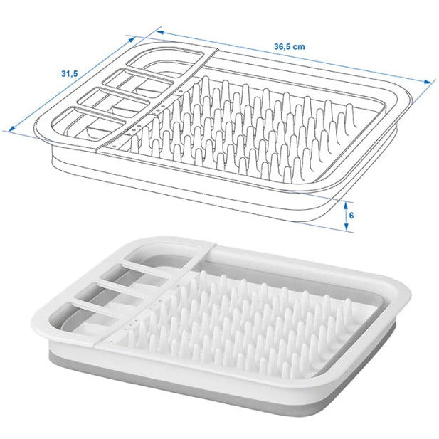 Prophlus Drain Rack Faltbar 31,5 x 36,5 x 13 cm grau weiß