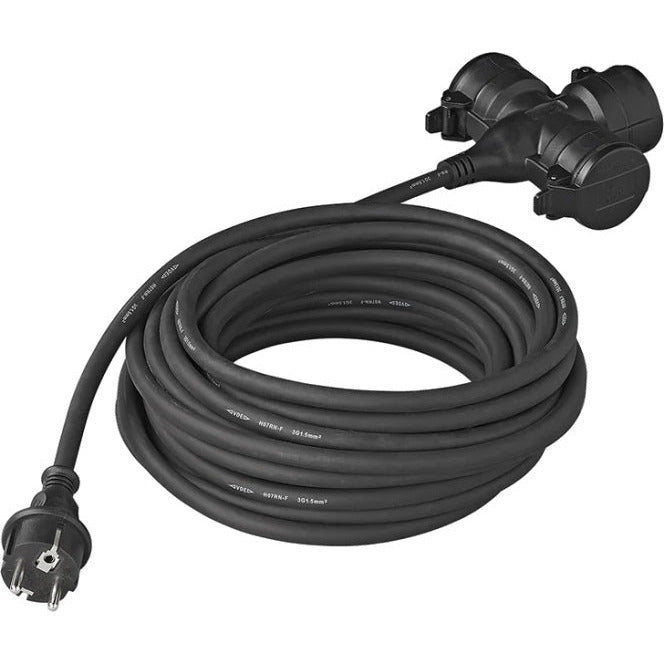 Verlängerungskabel Schuko 3-fach 10 Meter 3x1,5 mm² Schwarz
