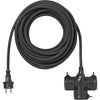 Verlängerungskabel Schuko 3-fach 10 Meter 3x1,5 mm² Schwarz