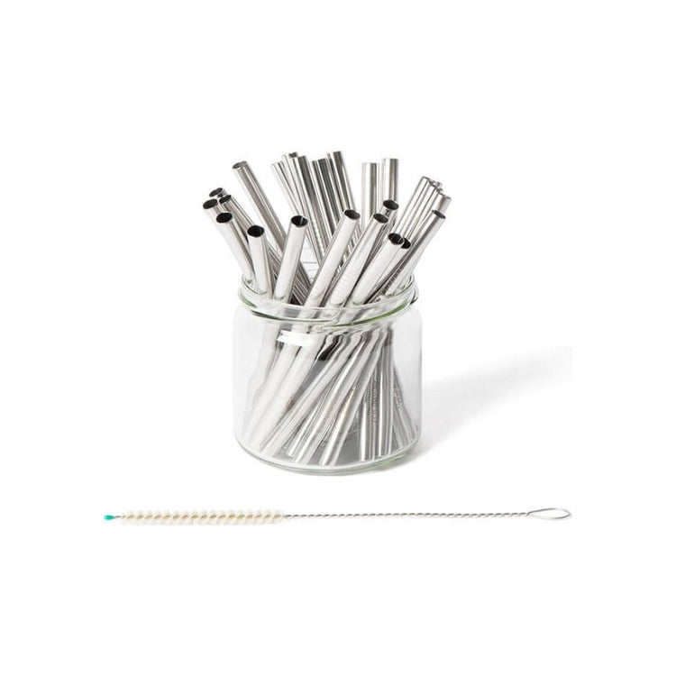 Öko-Brotbox-Strohhalme Edelstahl 25 Stcs. 15 cm