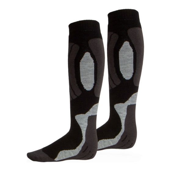 Rucanor Svindal Ski Socken 2-Pack unisex schwarz grau Größe 43-46