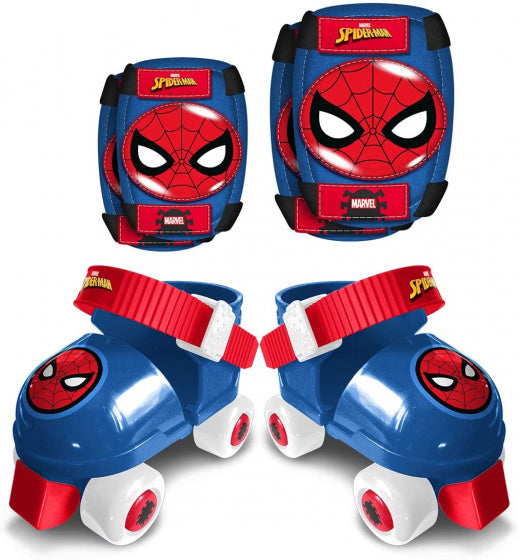 Marvel Spider-Man Roller Skates mit Schutz blau rot Größe 23-27