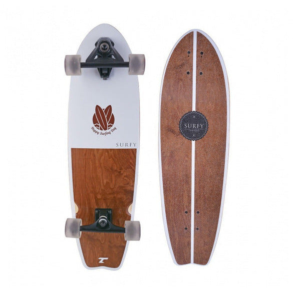 Longboard Surfy 82,5 x 23,5 cm weiß braun