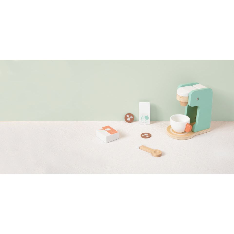 Toky Toy Holzkaffeemaschine mit Accessoires 7-teilig