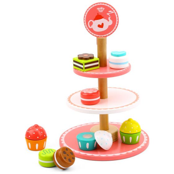TOKY TOY HOOLEN ETAGère mit konkret rosa weißer 12-Stück