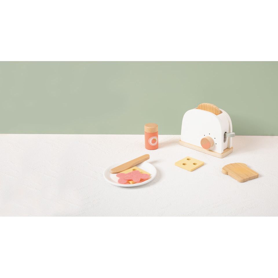 Toky Toy Hölzer Toaster mit Accessoires 9-teilig