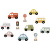 Toky Toy Holzfahrzeug und Verkehrsschild 12-teilig Set